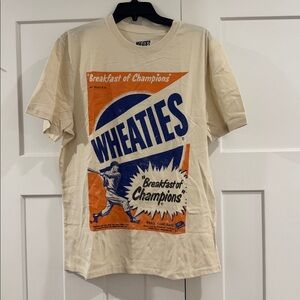 Wheaties Breakfast of Champions Tan Graphic Tee Short-Sleeve, Women’s Size Large